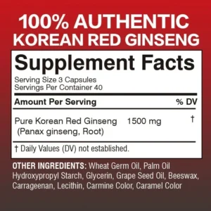 Korean Red Panax Ginseng Supplement 120pcs