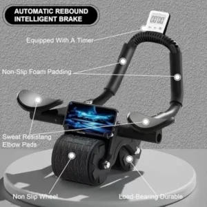 Ab Roller Wheel with Knee Mat and Timer -